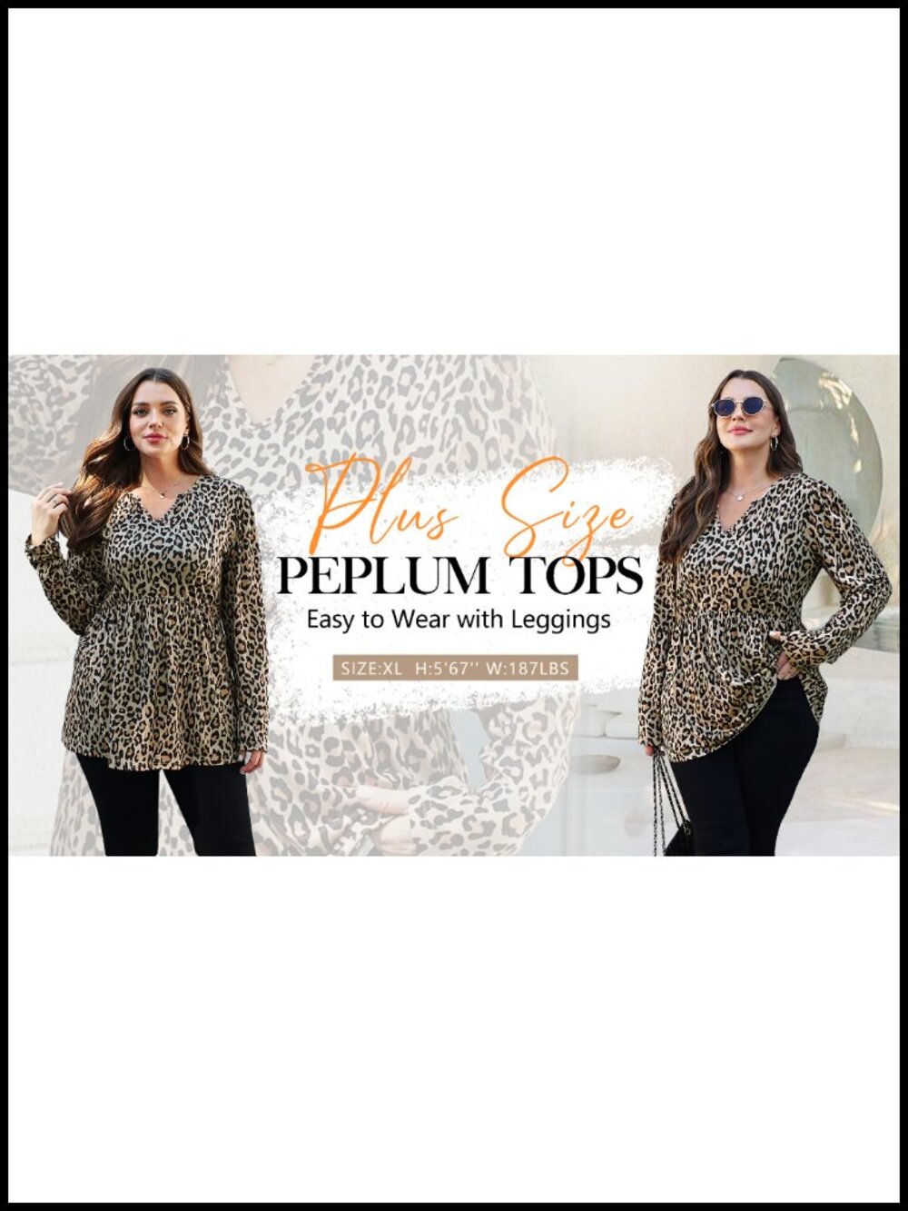 Women's Babydoll Peplum Top Long Sleeve V Neck Blouse Flowy Tunic - Picture 6 of 6